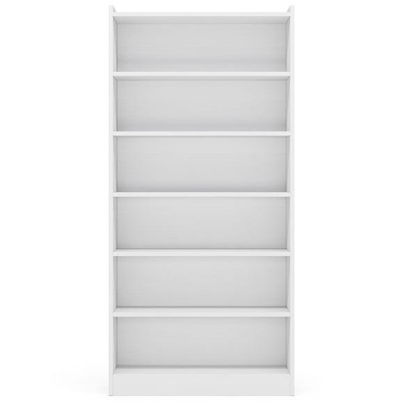 Spaco Wood Bookcase, 72" Tall Bookshelf with 6-Tier Open Storage Shelves, Bookshelf for Indoor, White