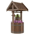 thumbnail image 1 of Spaco Wood Wishing Well for Outside with Hanging Bucket, Wishing Well Planter with Drain Hole for Outdoor, Carbonized, 1 of 11