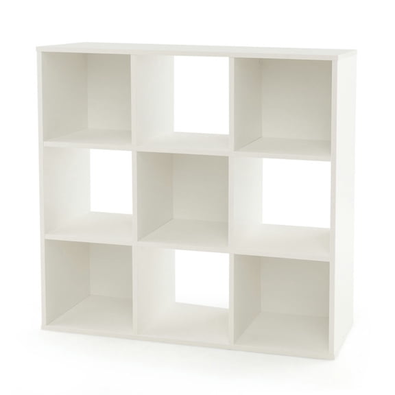 Spaco Wooden Kids Bookcase with Storage Cubbies and Anti-toppling Devices-White, Toy Organizer for Kids, Boys, Girls, Nursery
