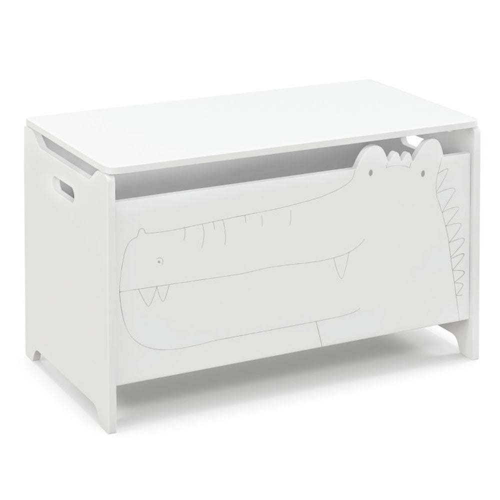 Spaco Wooden Kids Toy Box with Safety Hinge-White, Toy Organizer for Kids, Boys, Girls, Nursery Spaco Wooden Kids Toy Box with Safety Hinge-White, Toy Organizer for Kids, Boys, Girls, Nursery