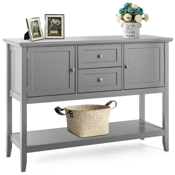 Spaco Wooden Sideboard Buffet Console Table with Drawers and Storage-Gray, Entryway Table Hallway Table, Storage-Friendly Hallway Table for Foyer & Entry Spaces