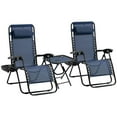 thumbnail image 1 of Spaco Zero Gravity Chair Set with Side Table, Folding Reclining Chair with Cupholders & Pillows, Adjustable Lounge Chair for Outdoor, Blue, 1 of 11