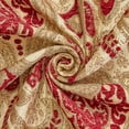 thumbnail image 1 of Spade Damask Chenille Upholstery Brocade Jacquard 58/59" Fabric By The Yard - Beige / Burgundy, 1 of 3