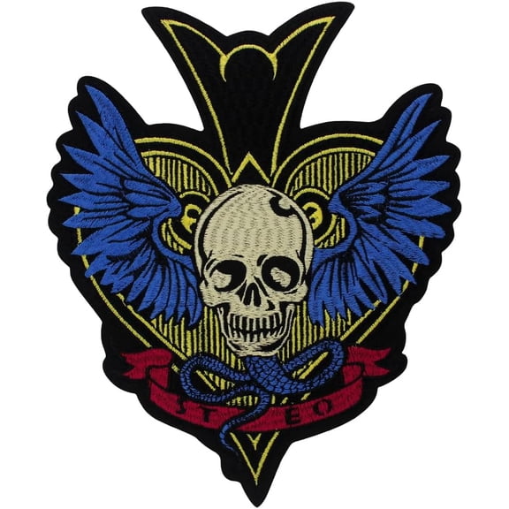 Spade Skull Dark Style Iron on Jean Jacket Patches Individuality Fabric Badge Decorative Fabric Patch 1 Piece