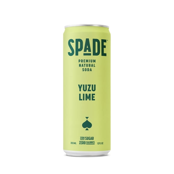 Spade Yuzu Lime Soda - Premium All-Natural, 0 Sugar, 0 Calorie, Electrolyte, Healthy Non GMO