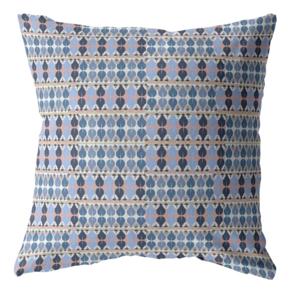 Spades Indoor/Outdoor Fabric Pillow with Zip in Light Blue and Gray16x16