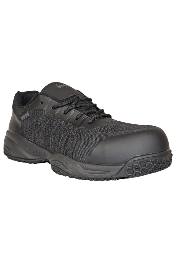 HOSS Men’s Composite Toe Athletic Work Shoe Slip Resistant EH Spadix Black
