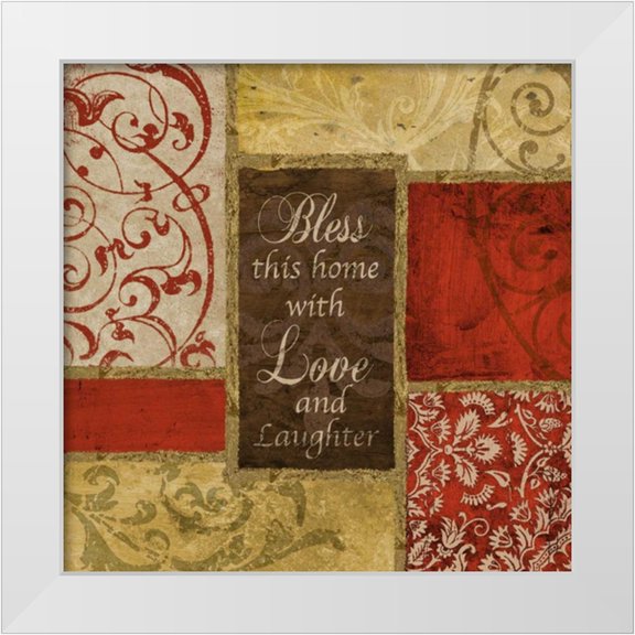 Spaeth, John 12x12 White Modern Wood Framed Museum Art Print Titled - Bless this House