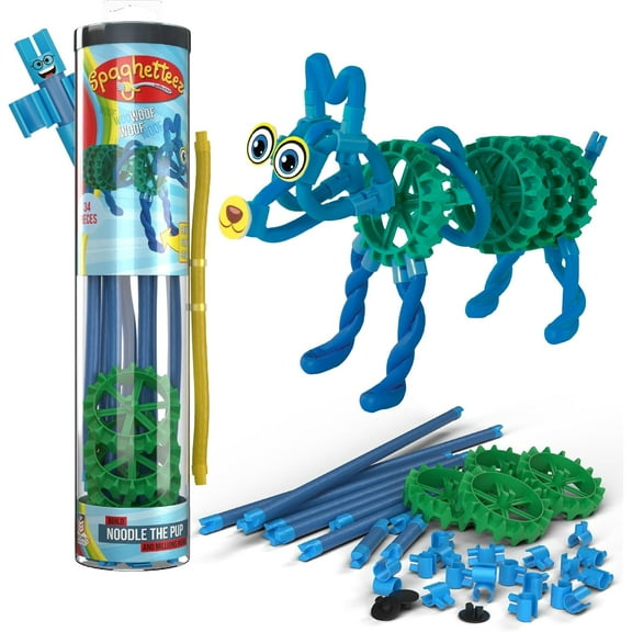 Spaghetteez Noodles The Pup Fun and Interactive Dog Building Toy Flexible, Bendable Construction Kit for Kids Promotes Creativity, Fine Motor Skills, and Hands-On Learning- Ideal for Age 4+