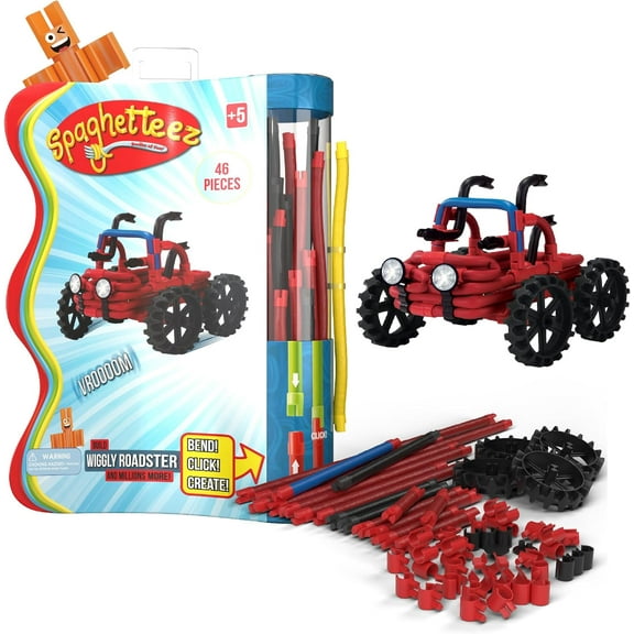 Spaghetteez Wiggly Roadster-Flexible and Fun Truck Building Set for Kids- Creative STEM Toy Encourages Engineering Skills and Imaginative Play- Ideal for Age 4+
