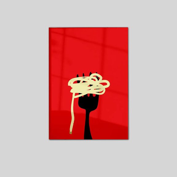 Spaghetti Fork Red Wall Art Kitchen Decor Poster Full Size 24''x36'' Goldengate