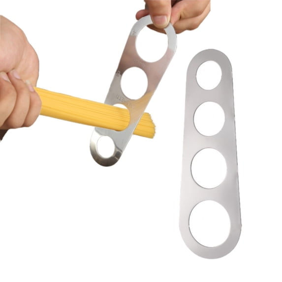 Spaghetti Pasta Measuring Tool, Stainless Steel Pasta Portion Controller, 4‑Hole Noodle Portion Measurer, Pasta Serving Gauge, Kitchen Portion Control Ruler, Spaghetti Portion Measuring Device