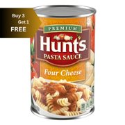 Spaghetti Sauce,100% Natural Tomato Sauce,Hunt\'s Four Cheese Pasta Sauce,24 oz Can,Buy 3 Get 1 Free.
