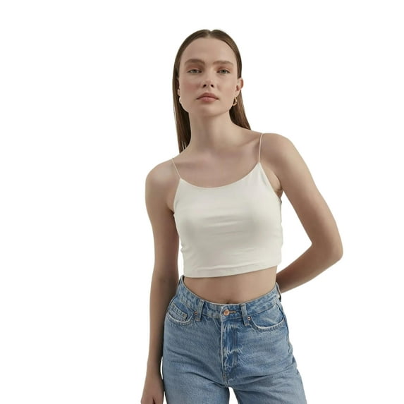 Spaghetti Strap Basic Cropped Cami Top