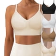 thumbnail image 1 of Spaghetti Strap Bra Crop Top with Built in Bra Seamless Bra Backless Bra Push Up Strapless Bra Low Back Spaghetti Strap Bra Thin Strap Bra Workout Bras for Women Beige L, 1 of 7