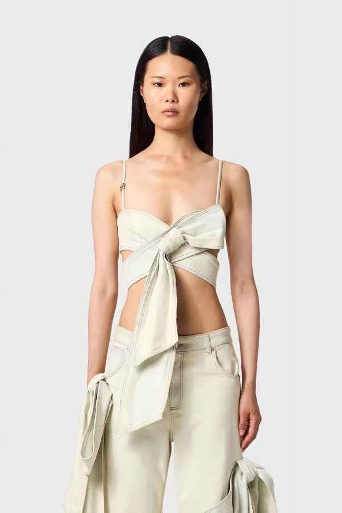 Golden Kiss High Neck Spaghetti Strap Crop