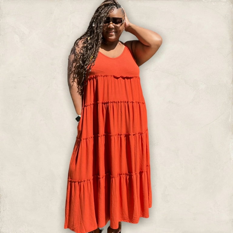 Plus size fit and flare maxi dress online