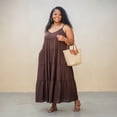 thumbnail image 1 of Spaghetti Strap Fit & Flare Plus Size Maxi Dress, 1 of 3