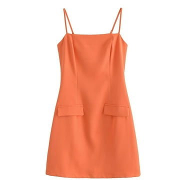 Spaghetti Strap Pocket Front Mini Dress