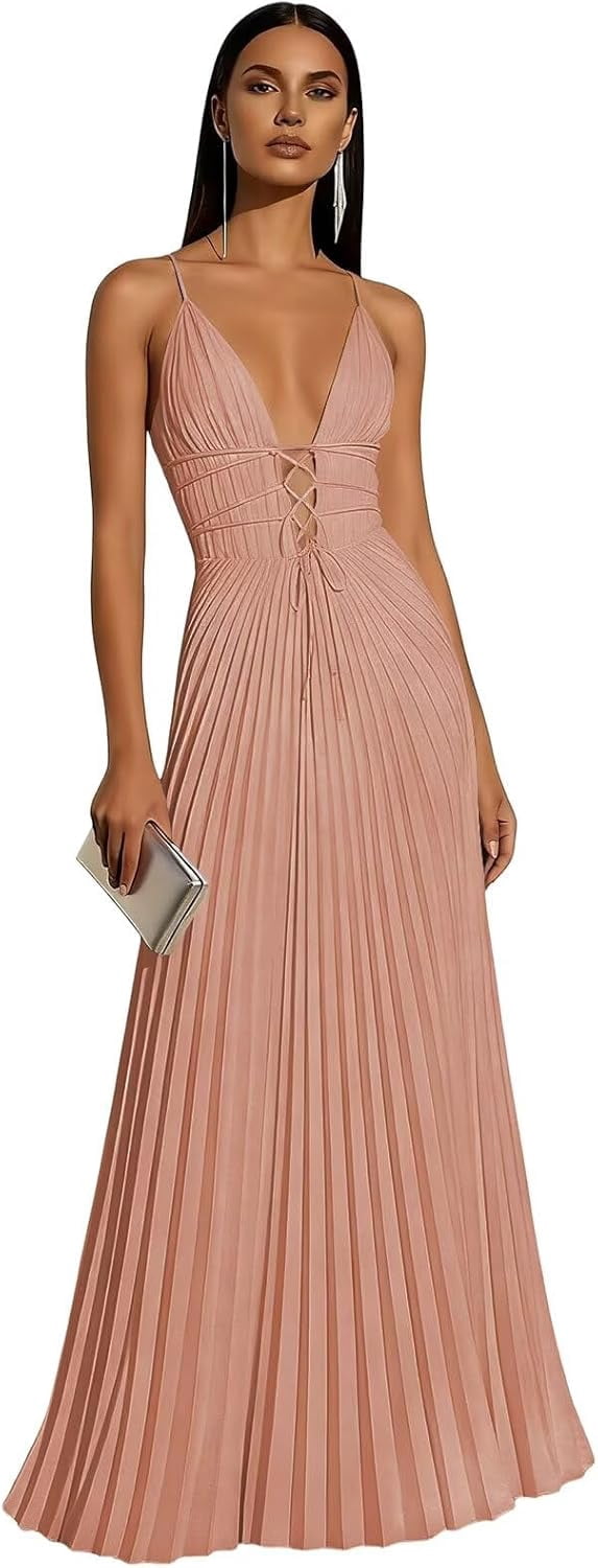 strap formal dress Spaghetti Prom Dresses 2026 Satin Pleated Wedding Guest A Line Evening Dress ZU147 DD2025_50