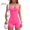 thumbnail image 1 of Spaghetti Strap Shorts Jumpsuit Sports Yoga Workout Tight Romper Women Fashion Fitness Sportwear, 1 of 11