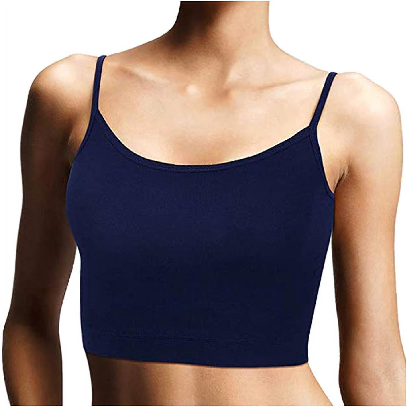 Workout Tank Tops With Built In Bra Light Blue Nylon 1PC Camisole For Women  XL