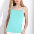 thumbnail image 1 of Spaghetti Strap Tank Top Cropped Tank Tops Bra Shirts Slim Fitted Camisole Tops Bra Top Built In Bra Top Shelf Bra Tank Tops Cotton Camisole Tops Sleeveless Tops Basic Tops Double Lined Mint Green, 1 of 6