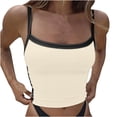 thumbnail image 1 of Spaghetti Strap Tank Tops for Women Sleeveless Crop Tops Going Out Tops Camisole Workout Yoga Vest Shirts Beige,L, 1 of 6