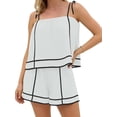 thumbnail image 1 of Spaghetti Strap Women 2 Piece Sets Tank Tops Camisole and High Waist Shorts, 1 of 6