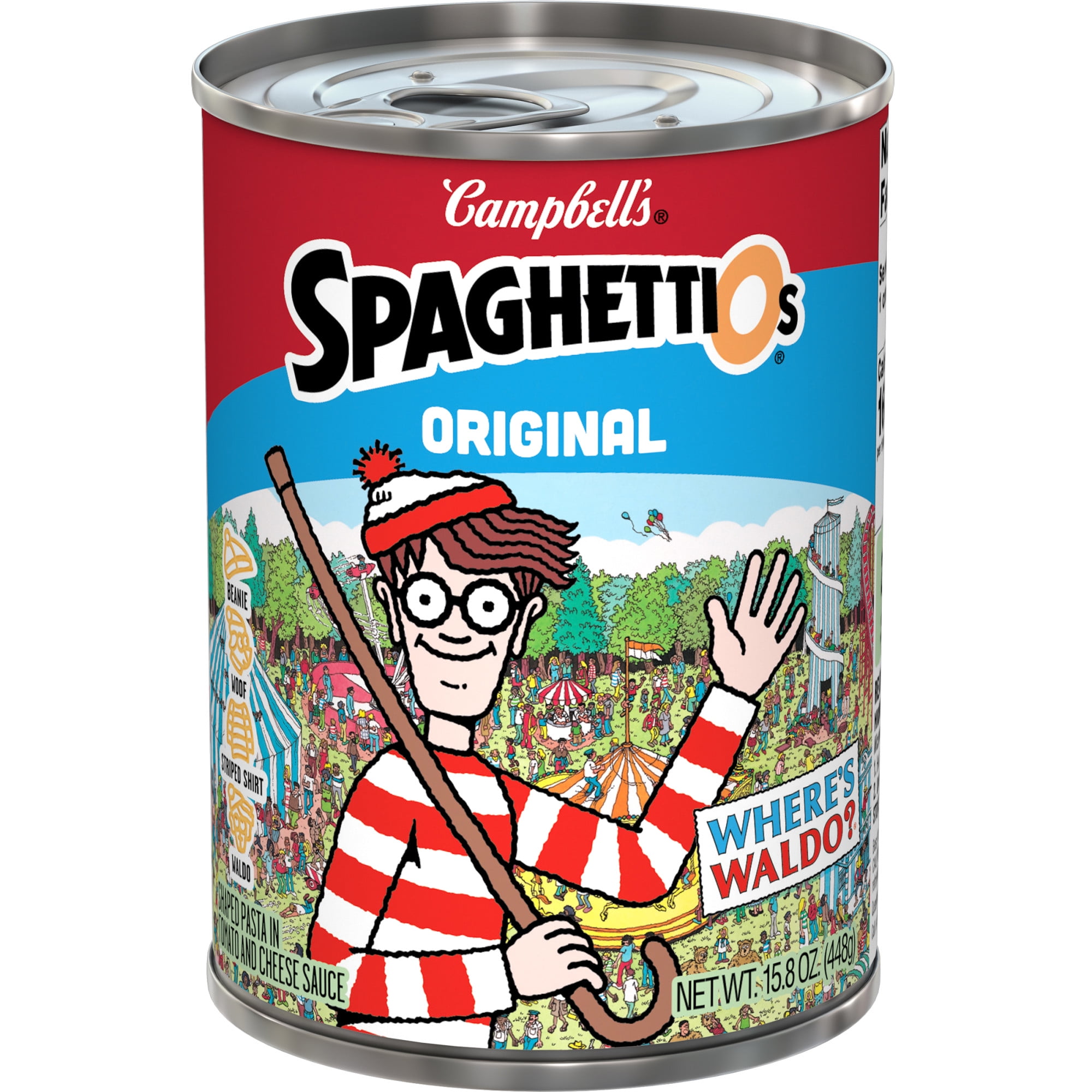 SpaghettiOs Original Canned Pasta with Wheres Waldo? Shapes, 15.8 oz Can