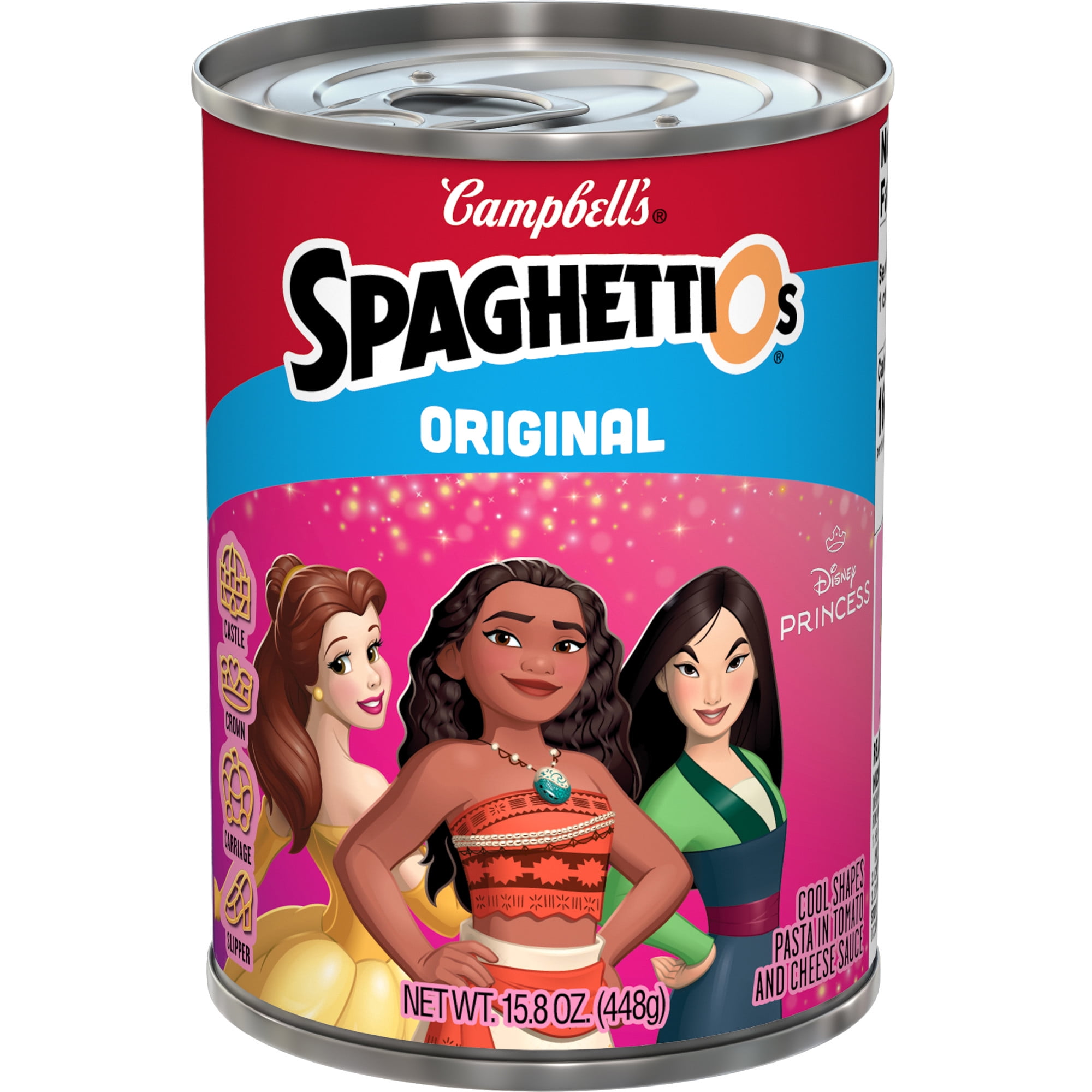SpaghettiOs Original Disney Princess Shapes Canned Pasta, 15.8 oz Can