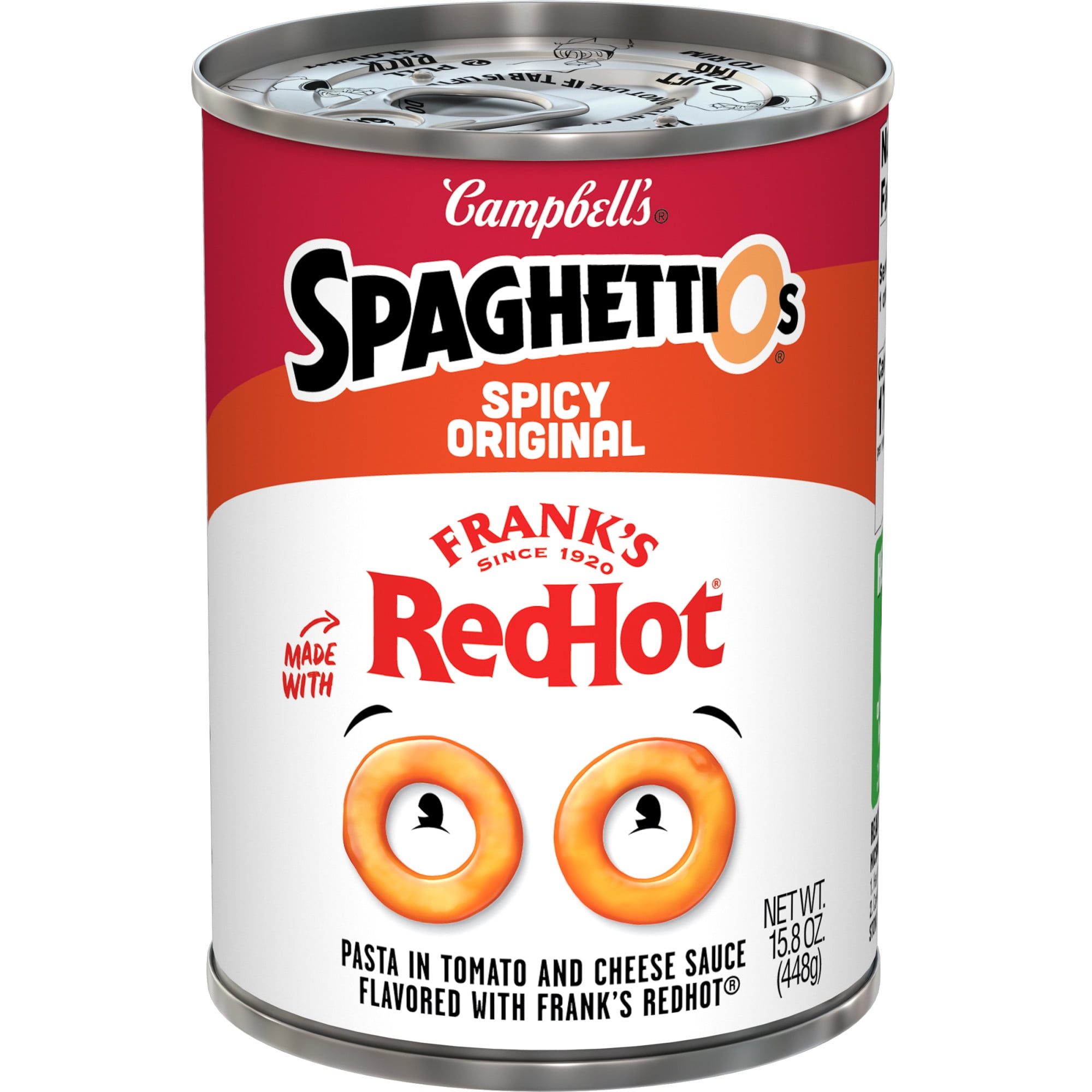 SpaghettiOs Spicy Original Made with Frank's RedHot, Canned Pasta, 15.8