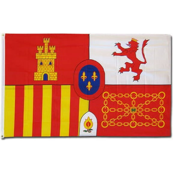 Spain - 3'X5' Historic Polyester Flag (Shield of Spain)