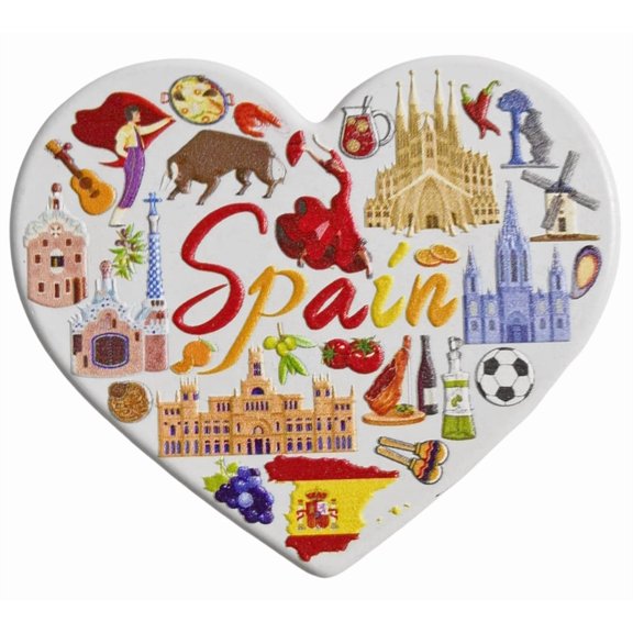 Spain 3D Fridge Magnet Souvenir Gift,Resin Handmade Refrigerator Magnet Home Decoration Collection