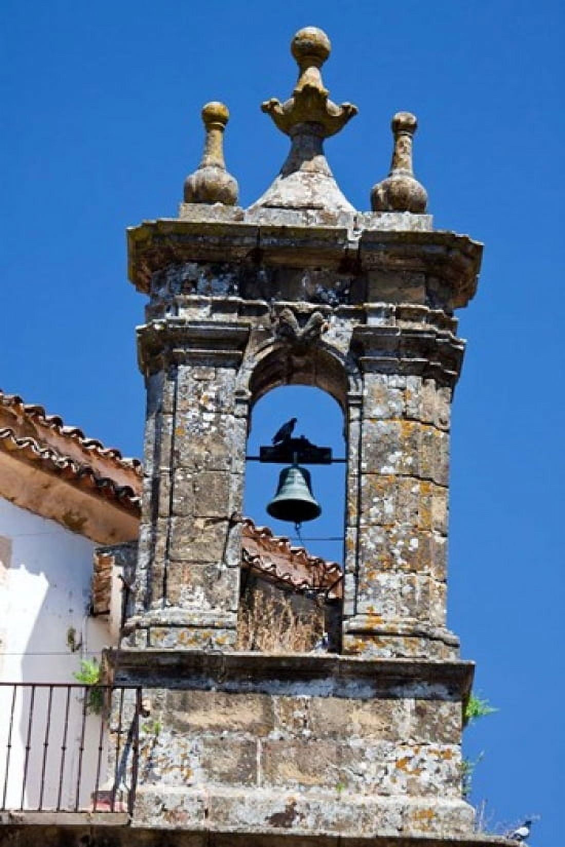 Spain Andalucia Cadiz Bell tower of old church in Grazalema Canvas Art - Julie Eggers DanitaDelimont (25 x 38)