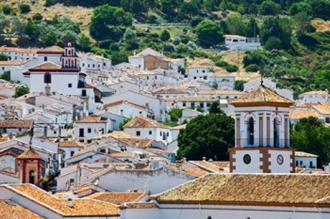 Spain Andalucia Cadiz Province Grazalema View of the town Canvas Art - Julie Eggers DanitaDelimont (19 x 12)