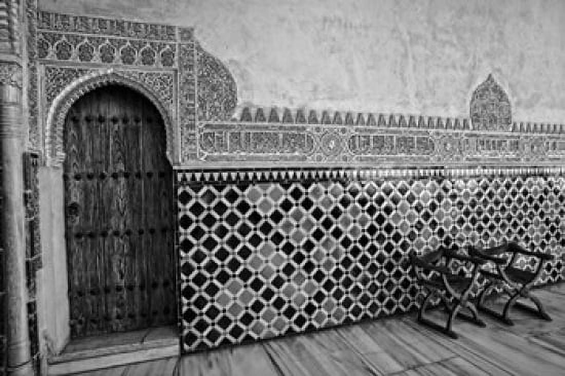 Spain Andalusia Alhambra Ornate Door and tile of Nazrid Palace Canvas Art - Julie Eggers DanitaDelimont (19 x 12)