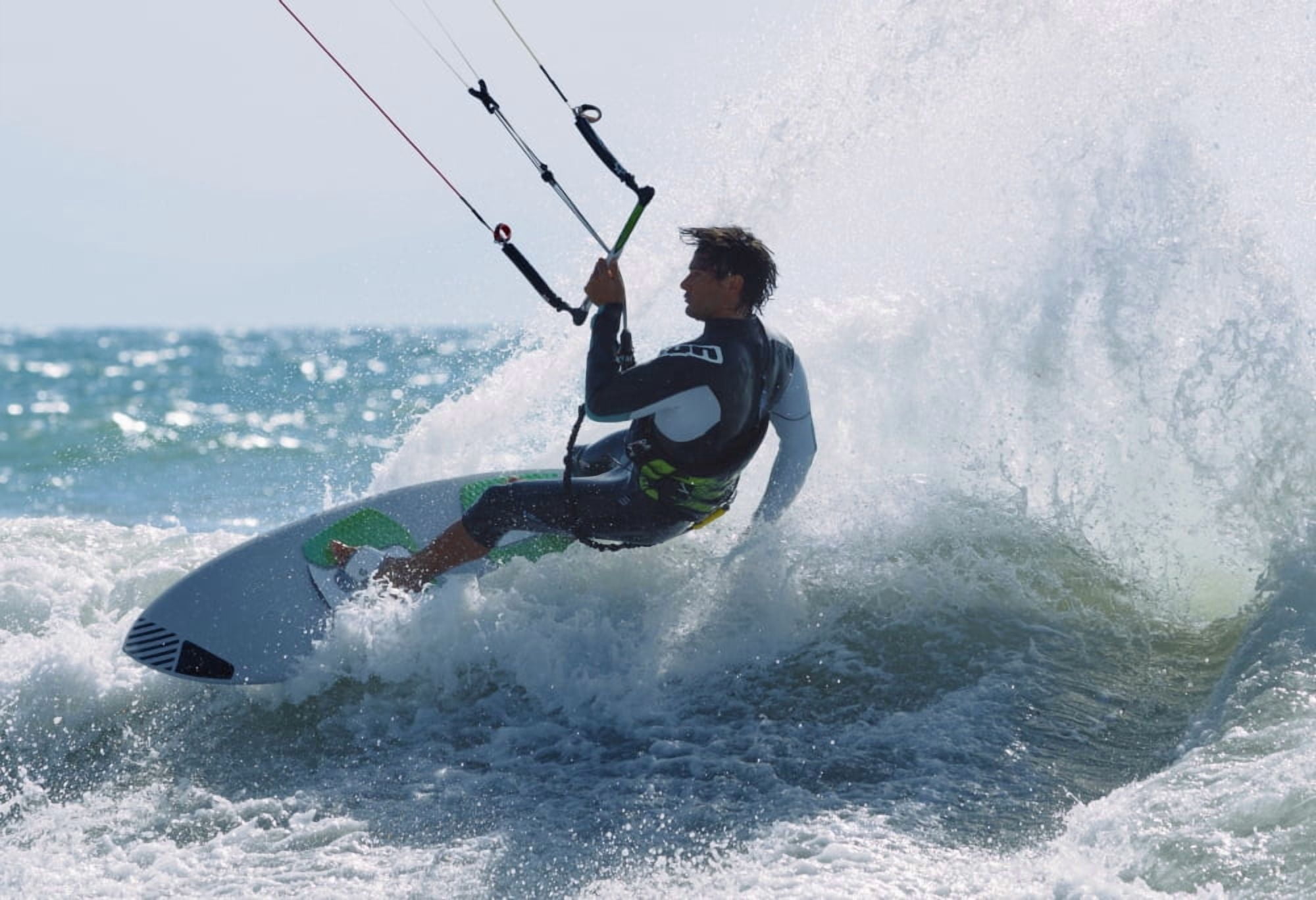 Spain Andalusia Cadiz Costa de la Luz Tarifa Kiteboarding Canvas Art - Ben Welsh Design Pics (36 x 24)