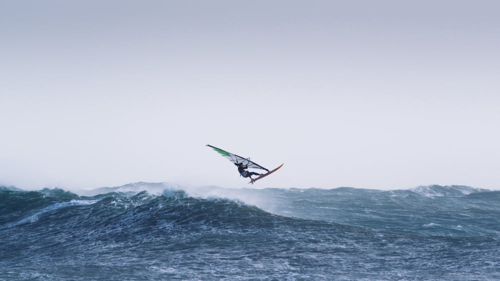 Spain Andalusia Cadiz Costa de la Luz Windsurfing Tarifa Canvas Art - Ben Welsh Design Pics (20 x 11)