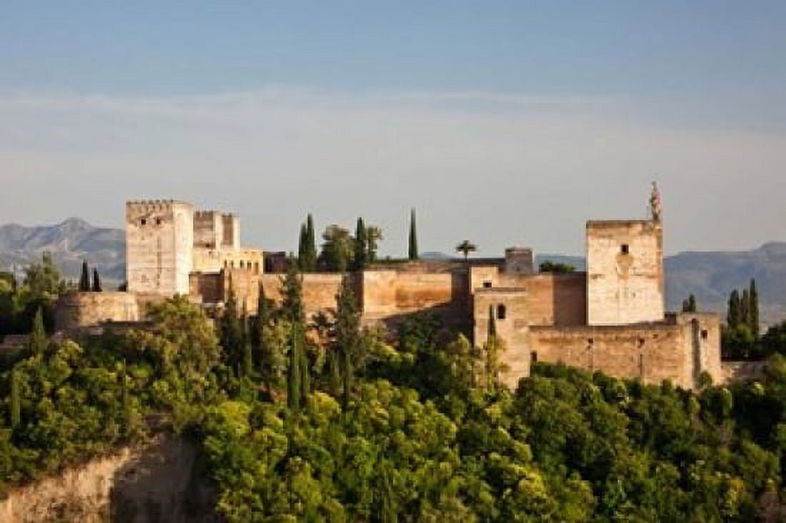 Spain Andalusia Granada Province Granada View of Alhambra Palace Canvas Art - Julie Eggers DanitaDelimont (38 x 25)