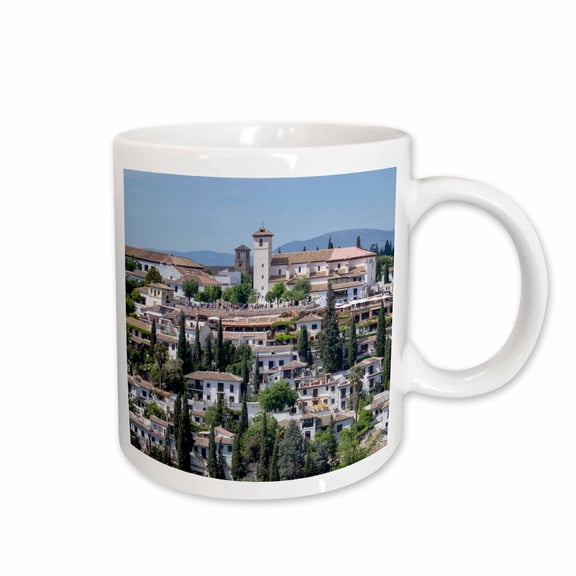 3drose, Spain, Andalusia. Granada. View across a Spanish Town., 11oz Mug