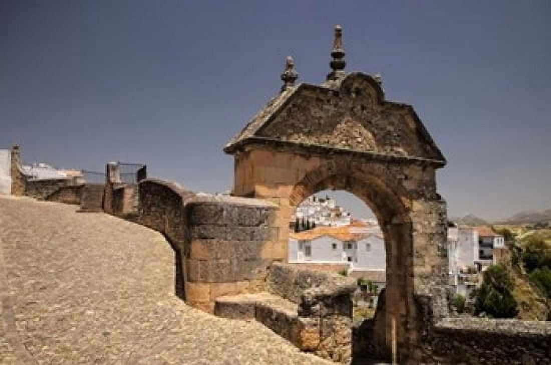 Spain Andalusia Malaga Province Ronda Stone Archway Canvas Art - Julie Eggers DanitaDelimont (19 x 12)