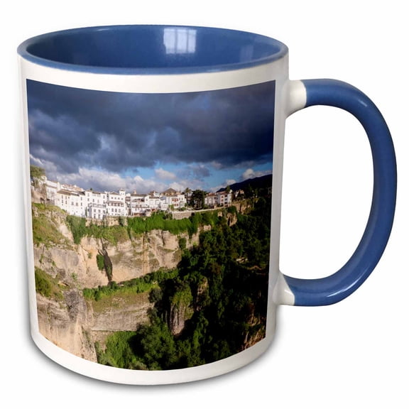 3drose, Spain, Andalusia, Ronda., 15oz Two-tone Blue Mug