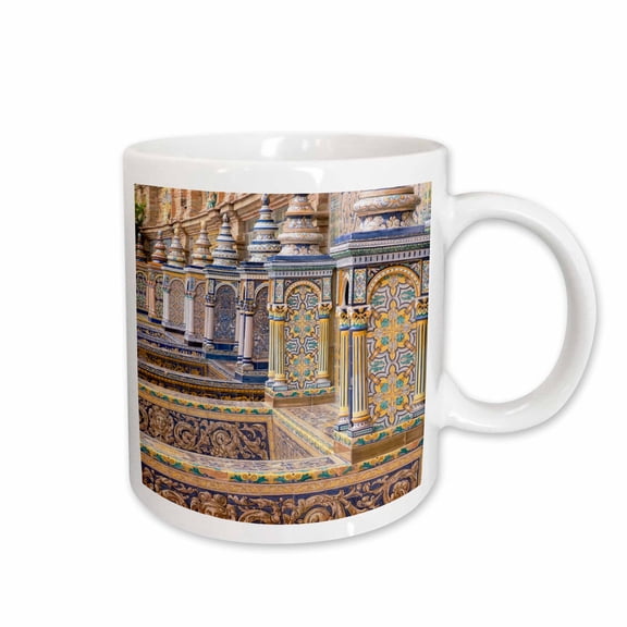3drose, Spain, Andalusia, Seville. Plaza De Espana Ornately Decorated., 11oz Mug