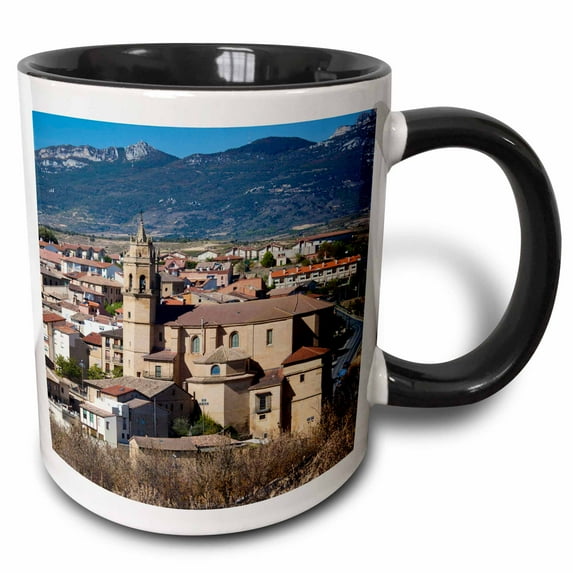 3drose, Spain, Basque Country, La Rioja, Alava, Elciego - Eu27 Wbi0453 - Walter Bibikow, 15oz Two-tone Black Mug