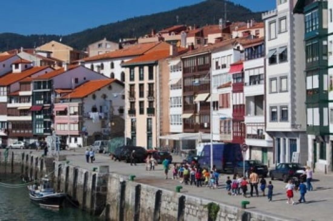 Spain Basque Country Vizcaya Lekeitio Harbor Canvas Art - Walter Bibikow DanitaDelimont (19 x 12)