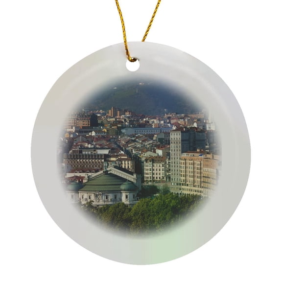 3drose, Spain, Bilbao, Parque Etxebarria Park - Eu27 Wbi1204 - Walter Bibikow, Circle Porcelain Ornament