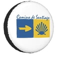 thumbnail image 1 of Spain Buen Camino De Santiago Spare Wheel Cover for 4WD Trailer Custom Scallop Shell Tire Protector 14" 15" 16" 17"h, 1 of 5