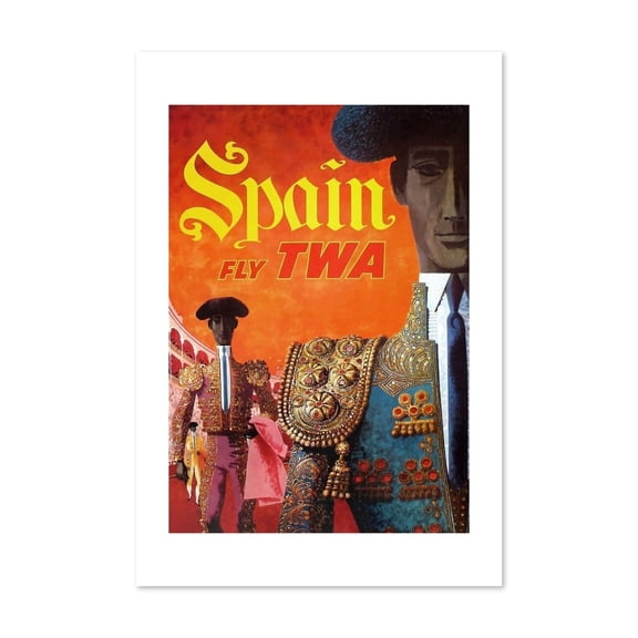 Spain Bullfighter TWA Poster, Unframed Paper Poster 8x10in