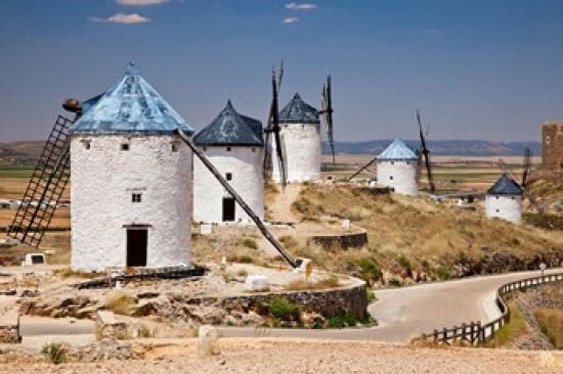 Spain Castile-La Mancha Toledo Consuegra La Mancha windmills Canvas Art - Julie Eggers DanitaDelimont (19 x 12)